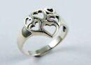 Ring Silver Six Hearts Design