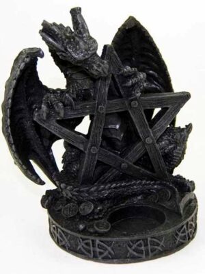 Dragon T-Light Holder Black