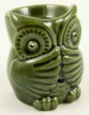 Oil Burner Ceramic Owl Green