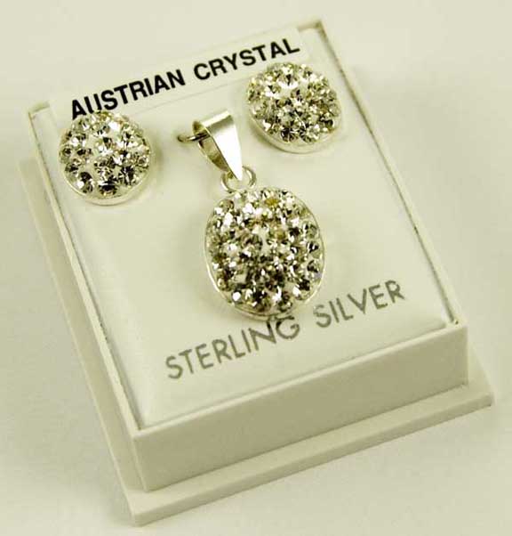 Silver Pendant Set Clear