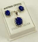 Silver Pendant Set Sapphire