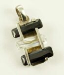 Pendant Silver 3 Rows-Black