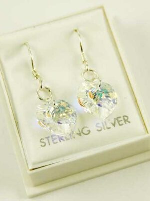 Silver Earring Heart Drop