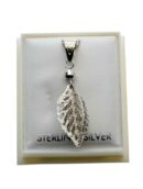 Silver Pendant Leaf Drop