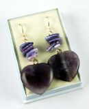 Earring Silver Heart Amethyst