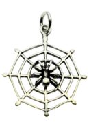 Pendant Silver Spider On Web