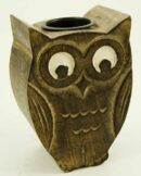 Tea Light Holder Wood Owl