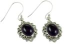 Silver Earring Amethyst Cab