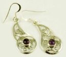 Silver Earring Amethyst Cab