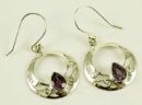 Silver Earring Amethyst Cut