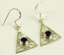 Silver Earring Amethyst Cut