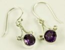 Silver Earring Amethyst Drop
