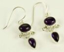 Silver Earring Amethyst Stones