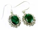 Silver Earring Emerald Cab