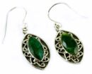 Silver Earring Emerald Oval
