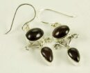 Silver Earring Garnet Stones