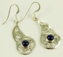 Silver Earring Lapis Cab