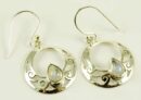 Silver Earring Moonstone Cab