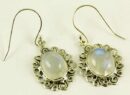 Silver Earring Moonstone Cab