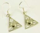Silver Earring Moonstone Cut