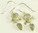 Silver Earring Moonstone Stone