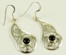 Silver Earring Onyx Cab