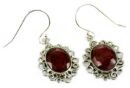 Silver Earring Ruby Cut