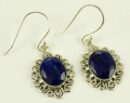 Silver Earring Sapphire Cut