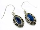 Silver Earring Sapphire Oval