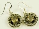 Silver Earring Smokey Qtz
