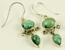 Silver Earring Turq Stones