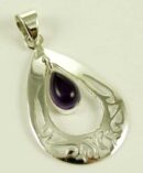 Silver Pendant Amethyst Cab