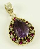 Silver Pendant Amethyst Stone
