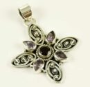 Silver Pendant Butterfly Amethyst