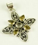 Silver Pendant Butterfly Citrine