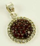 Silver Pendant Circle Garnet