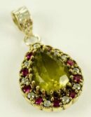 Silver Pendant Citrine Stone