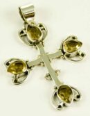 Silver Pendant Cross Citrine