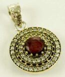 Silver Pendant Garnet Cut
