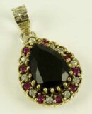 Silver Pendant Onyx Stone