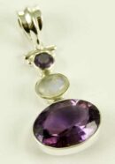 Silver Pendant Triple Stone