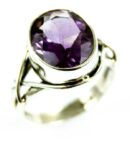 Silver Ring Amethyst Cut