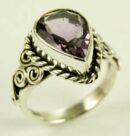Silver Ring Amethyst Cut