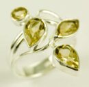 Silver Ring Citrine 4 Stones