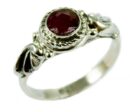Silver Ring Garnet Cut