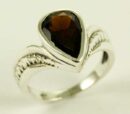 Silver Ring Garnet Cut