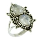 Silver Ring Moonstone Cab