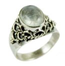 Silver Ring Moonstone Cab