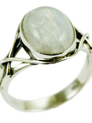 Silver Ring Moonstone Cab