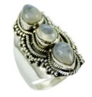 Silver Ring Moonstone Cab